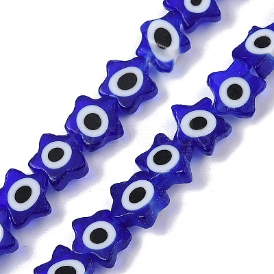 Handmade Evil Eye Lampwork Beads Strands LAMP-G166-02E-1