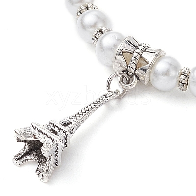 Glass Pearl Beaded Stretch Bracelets BJEW-JB09696-04-1