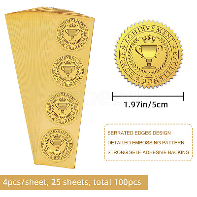 Self Adhesive Gold Foil Embossed Stickers DIY-WH0211-344-1