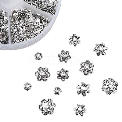 Tibetan Style Alloy Bead Caps PALLOY-JP0005-08AS-1