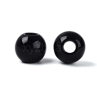 Natural Black Onyx European Beads G-Q602-09B-12-1