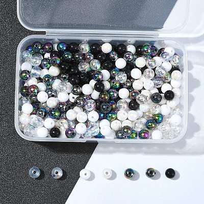 350Pcs 7 Colors Transparent & Opaque Acrylic Beads MACR-FS0001-82-1