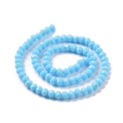 Electroplate Opaque Solid Color Glass Beads Strands EGLA-A034-P6mm-L11-1