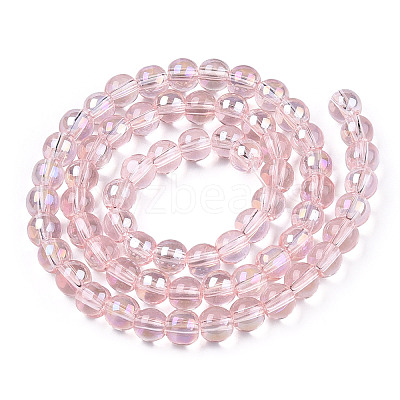 Electroplate Transparent Glass Beads Strands GLAA-T032-T6mm-AB10-1