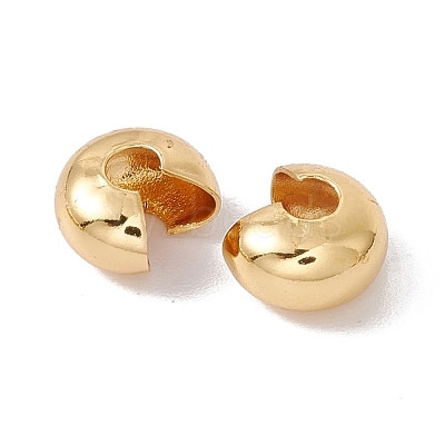 Brass Crimp Beads Covers KK-P219-05C-G02-1