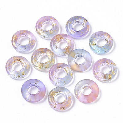 Transparent Spray Painted Glass Beads X-GLAA-N035-04A-1