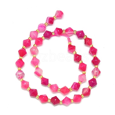 Natural Dyed & Heated Striped Agate/Banded Agate Beads Strands G-I376-B05-01-1