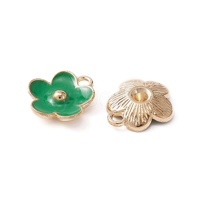 Light Gold Plated Alloy Enamel Pendants ENAM-YW0002-20F-1