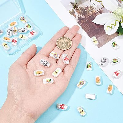 30Pcs 6 Style 3D Printed ABS Plastic Imitation Pearl Beads KY-NB0001-55-1