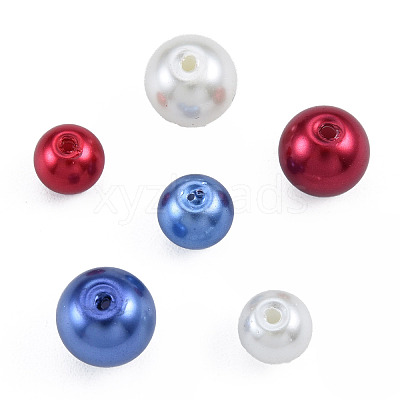 3 Colors Glass Pearl Beads GLAA-T024-10-1