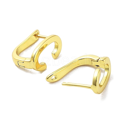 Brass Letter Stud Earrings for Women EJEW-A038-01C-G-1