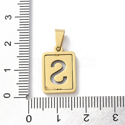 304 Stainless Steel Alphabet Pendants STAS-S152-01G-S-1