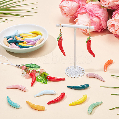 30Pcs Handmade Porcelain Pendants PORC-SC0001-54A-1