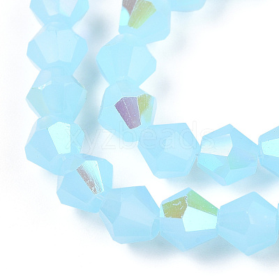 Imitation Jade Electroplate Glass Beads Strands EGLA-A039-J6mm-L03-1