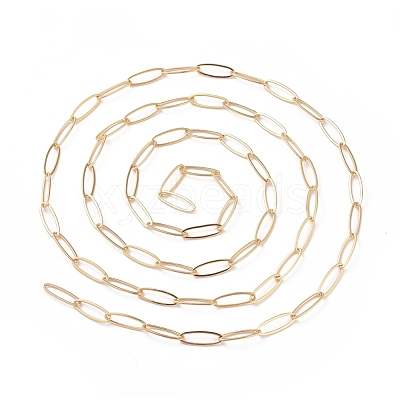 Soldered Brass Paperclip Chains CHC-G005-24G-1