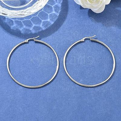 Tarnish Resistant 304 Stainless Steel Big Hoop Earrings EJEW-F105-04P-1