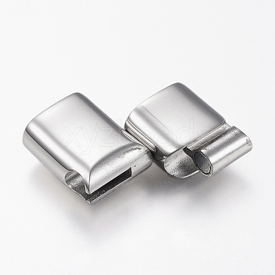 Tarnish Resistant 304 Stainless Steel Magnetic Clasps with Glue-in Ends STAS-G157-14P-14x8mm-1