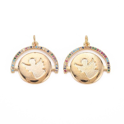 Brass Micro Pave Colorful Cubic Zirconia Enamel Settings KK-S364-113-1