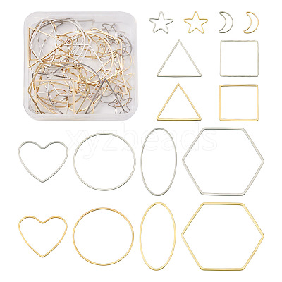 40Pcs 16 Style Alloy Linking Rings FIND-PJ0001-27-1