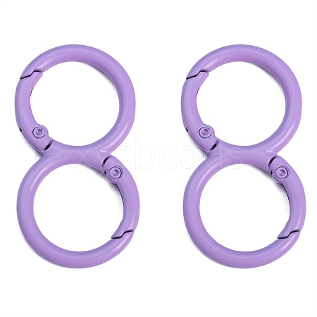 Spray Painted Alloy 8-shaped Keychain Clasps PW-WGE4E28-17-1