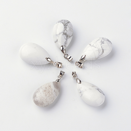 Natural Howlite Pendants X-G-Q484-B24-1