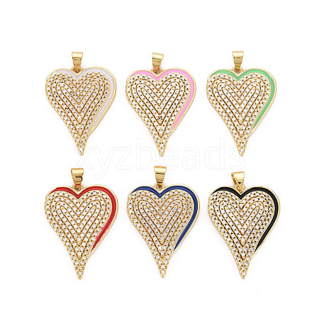 Brass Cubic Zirconia Pendants KK-T004-99-NF-1