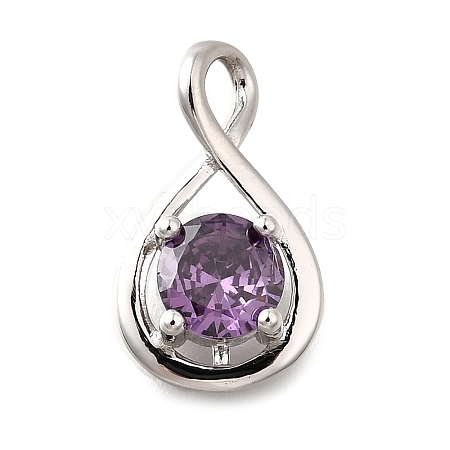 925 Sterling Silver Pave Cubic Zirconia Pendants STER-V001-03P-02-1