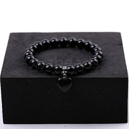 Natural Balck Agate Stretch Bracelets ZS4670-4-1