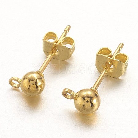 Brass Post Earring Findings EC593-G-1