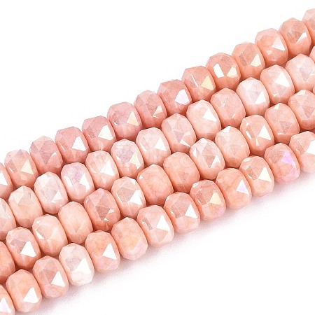 Anti-Tarnish Electroplate Glass Beads Strands GLAA-T025-6mm-11F-1