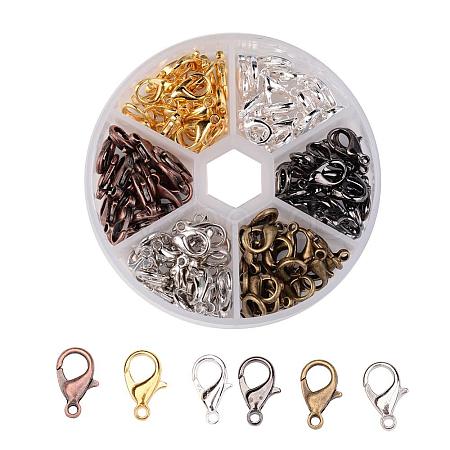 1 Box 240PCS 6 Colors Zinc Alloy Lobster Claw Clasps Jewelry Making Findings PALLOY-X0012-B-1