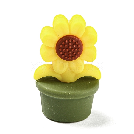 Sunflower Food Grade Eco-Friendly Silicone Beads SIL-B046-07-1