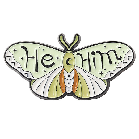 Butterfly with Word He Him Enamel Pin BUER-PW0001-108E-1