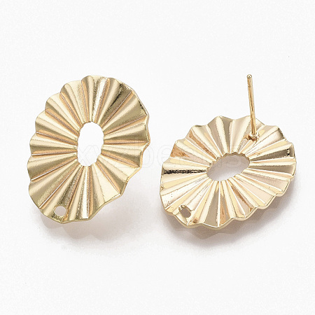 Brass Stud Earring Findings KK-T056-15G-NF-1