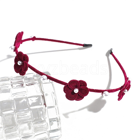 Alloy Flower Hair Bands PW-WGF4977-02-1