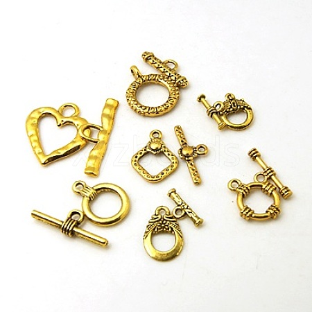 Mixed Tibetan Style Toggle Clasps TIBE-MSMC008-01AG-1