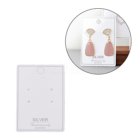 100Pcs Paper Jewelry Earring Stud Display Cards CDIS-NH0001-01B-1