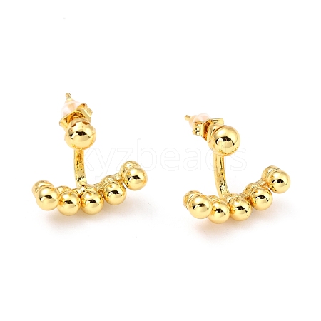 Brass Dangle Stud Earrings EJEW-D273-06G-1