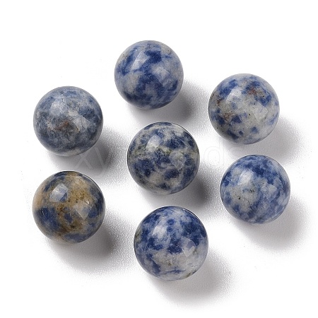 Natural Blue Spot Jasper No Hole Sphere Beads G-K353-04C-14-1