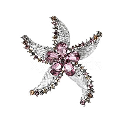 Alloy Rhinestone Sea Animal Brooch PW-WG3A4D7-01-1