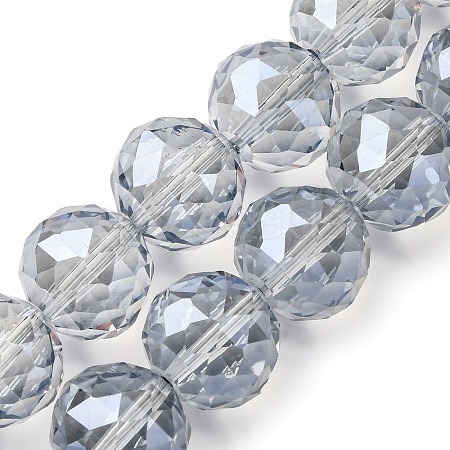 Transparent Electroplate Glass Beads Strands EGLA-N002-34H-F03-1