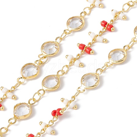 Handmade Eco-friendly Brass Flat Round Link Chains CHC-E025-03G-1