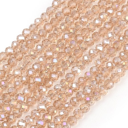 Electroplate Glass Beads Strands EGLA-R048-2mm-33-1