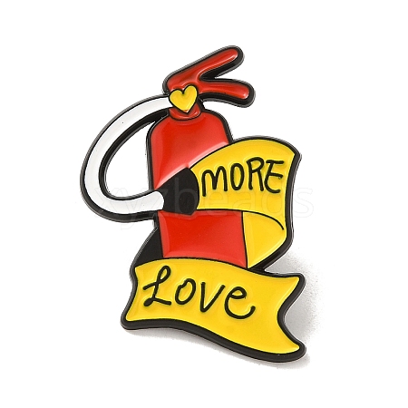 Fire Extinguishing Theme Black Alloy Enamel Pin Brooches JEWB-R272-03B-1