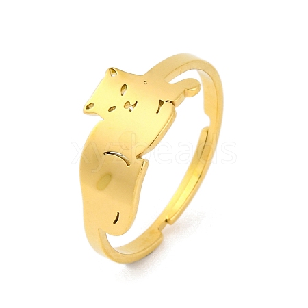 201 Stainless Steel Adjustable Ring for Women RJEW-D082-05I-1