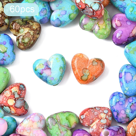 2Bags Opaque Acrylic Beads MACR-YW0004-32B-1