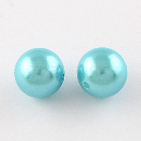 Round ABS Plastic Imitation Pearl Beads OACR-R053-17-1