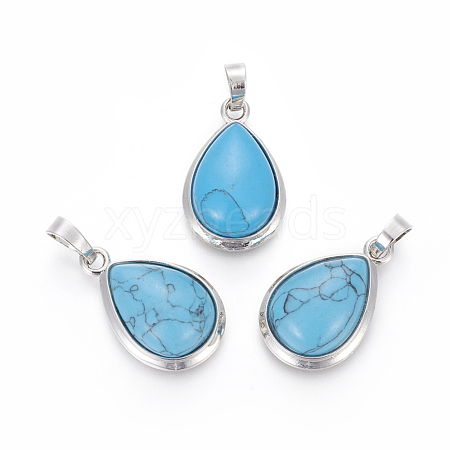 Synthetic Turquoise Pendants G-L512-C02-1