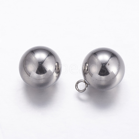 201 Stainless Steel Sphere Charms X-STAS-K146-048-10mm-1