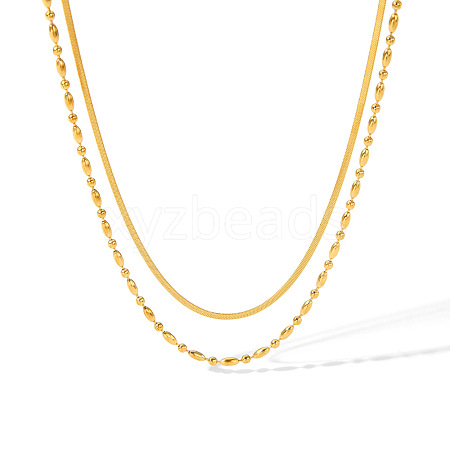 Stainless Steel Layered Necklaces PW-WG2F46D-04-1